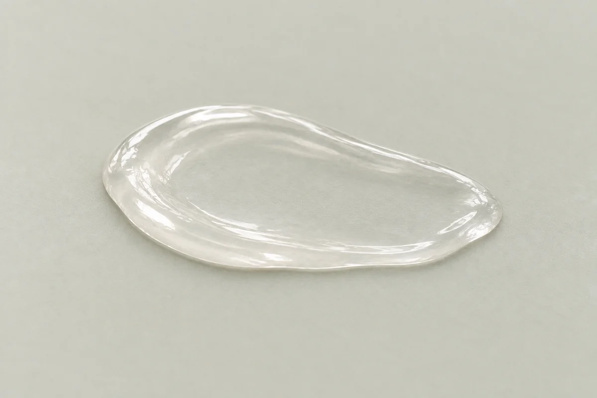 Illustration der Materialeigenschaft: Klar / glatt